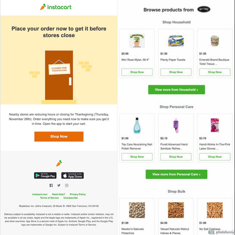 instacart cta button examples