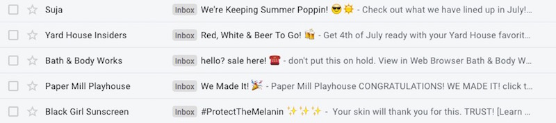 email subject lines with emojis