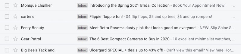 email subject lines