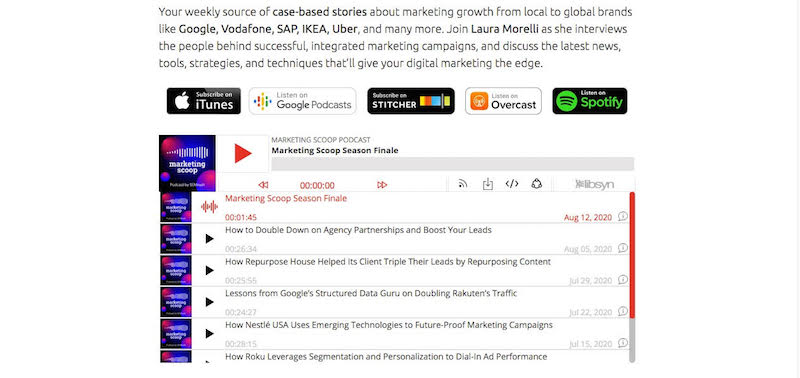 podcast landing page