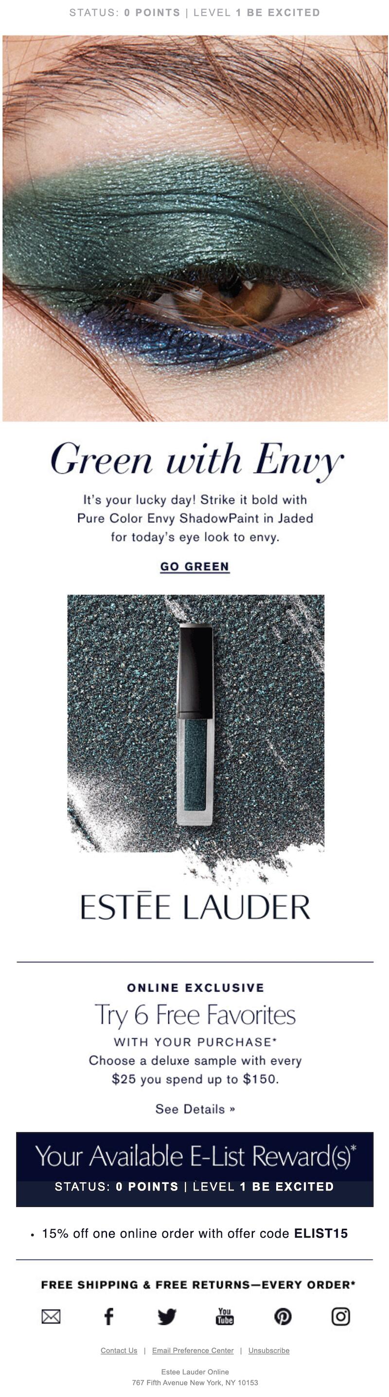 st. patrick's day email cosmetics brand