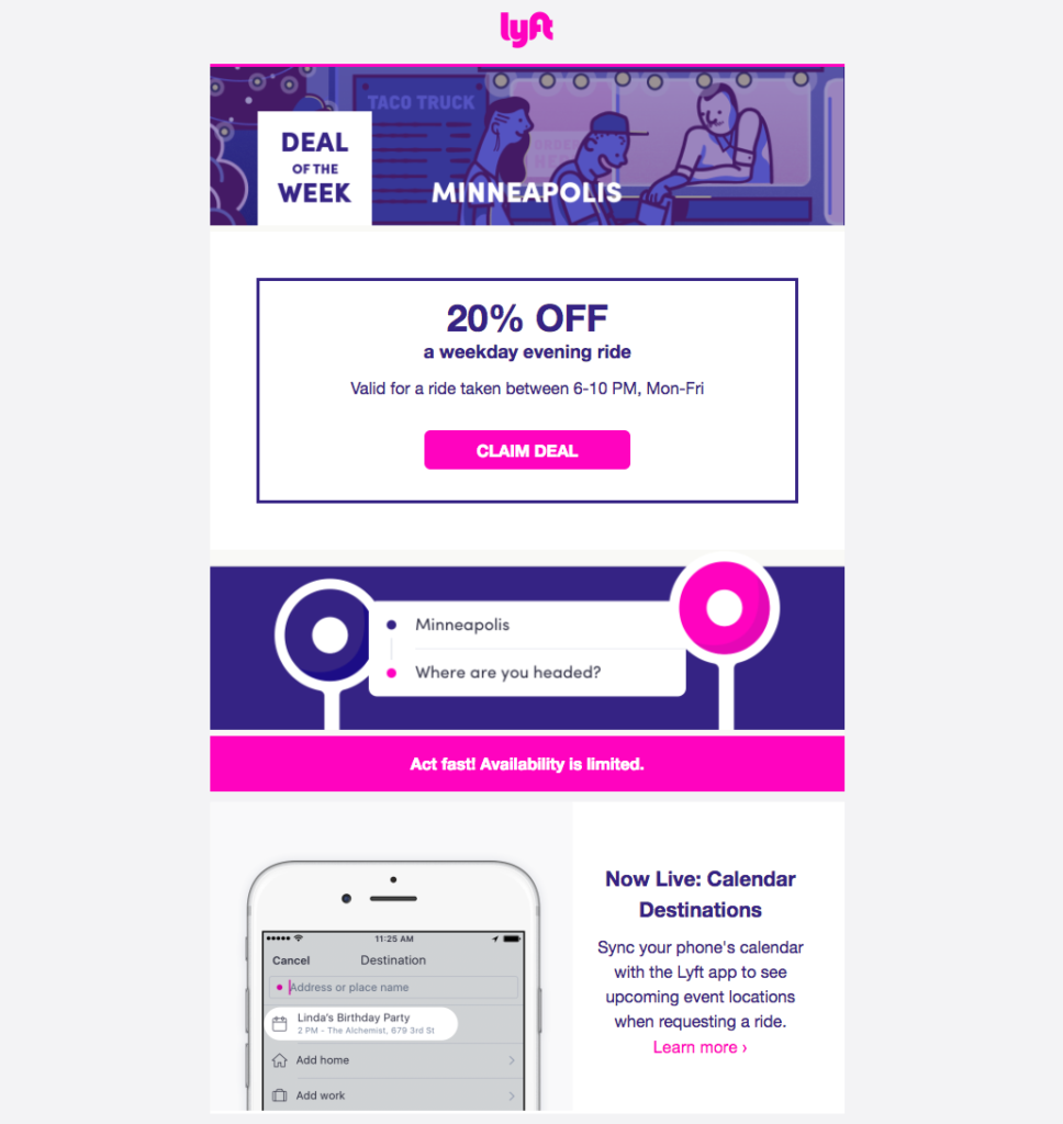 Lyft email personalization