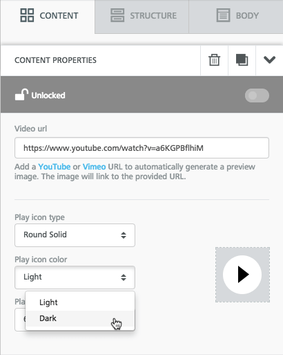 BEE video content block