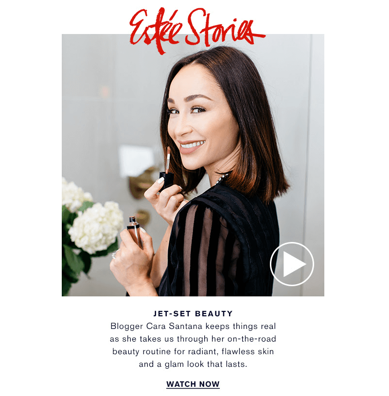 Estee Lauder video content block