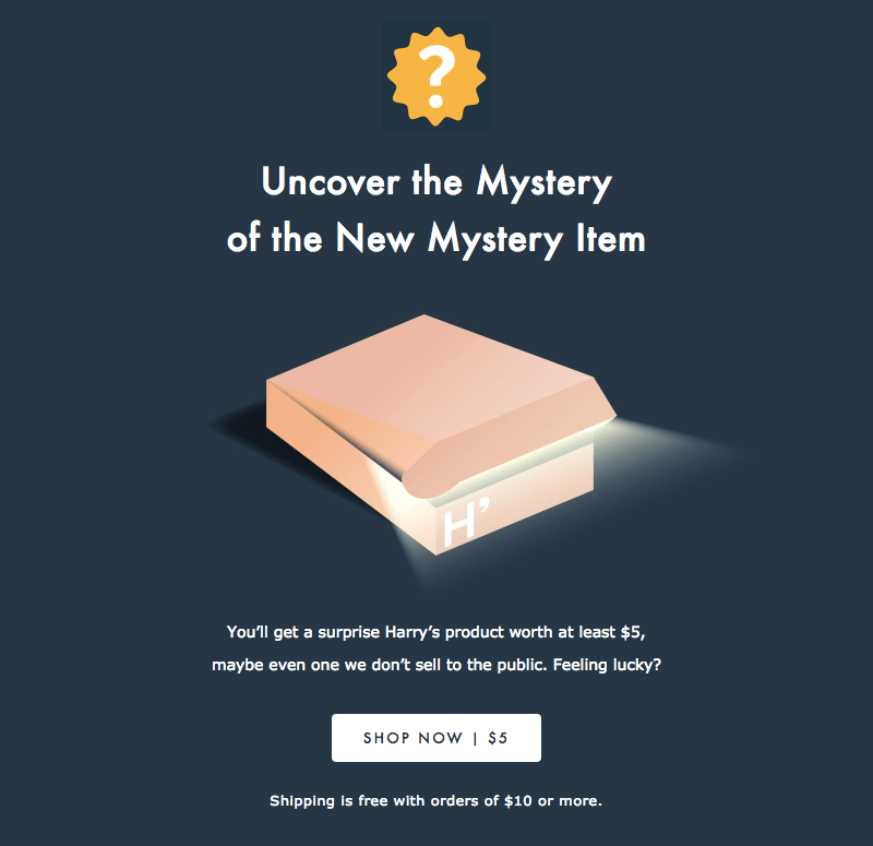 mystery sale emails