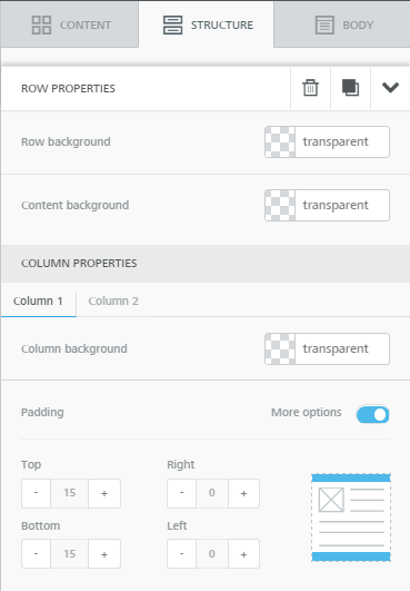 column properties