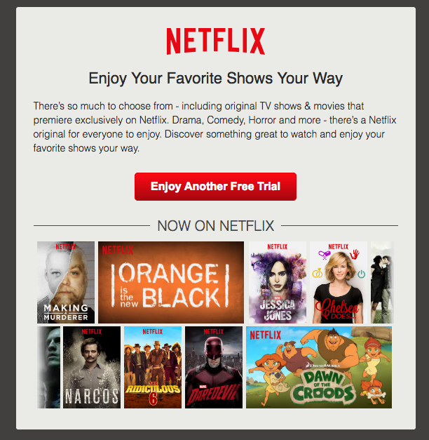 Netflix email drip campaigns