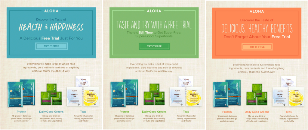 ALOHA email drip campaigns