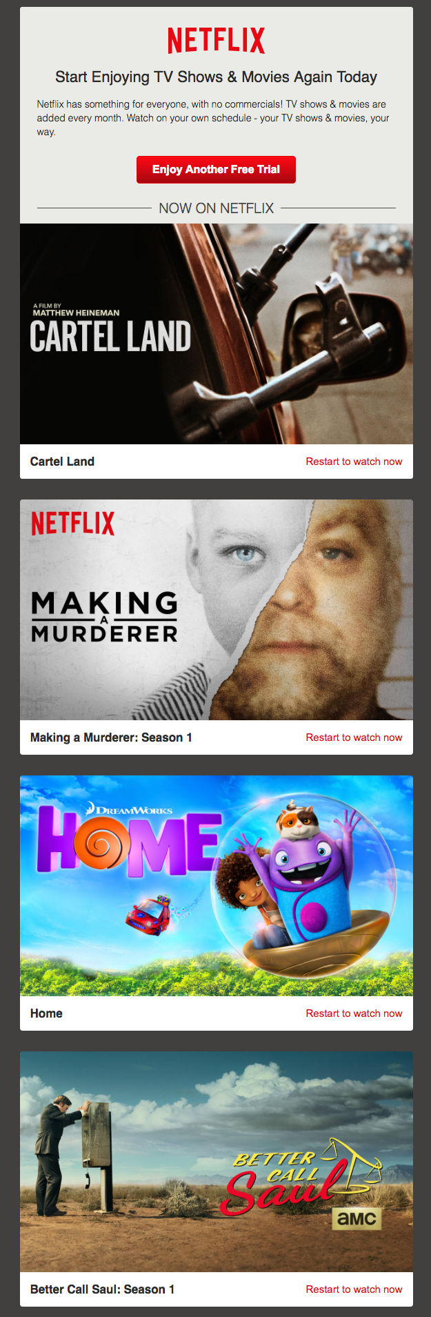 Netflix email drip campaigns