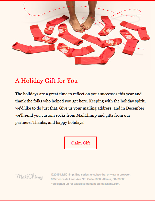 MailChimp customer appreciation emails