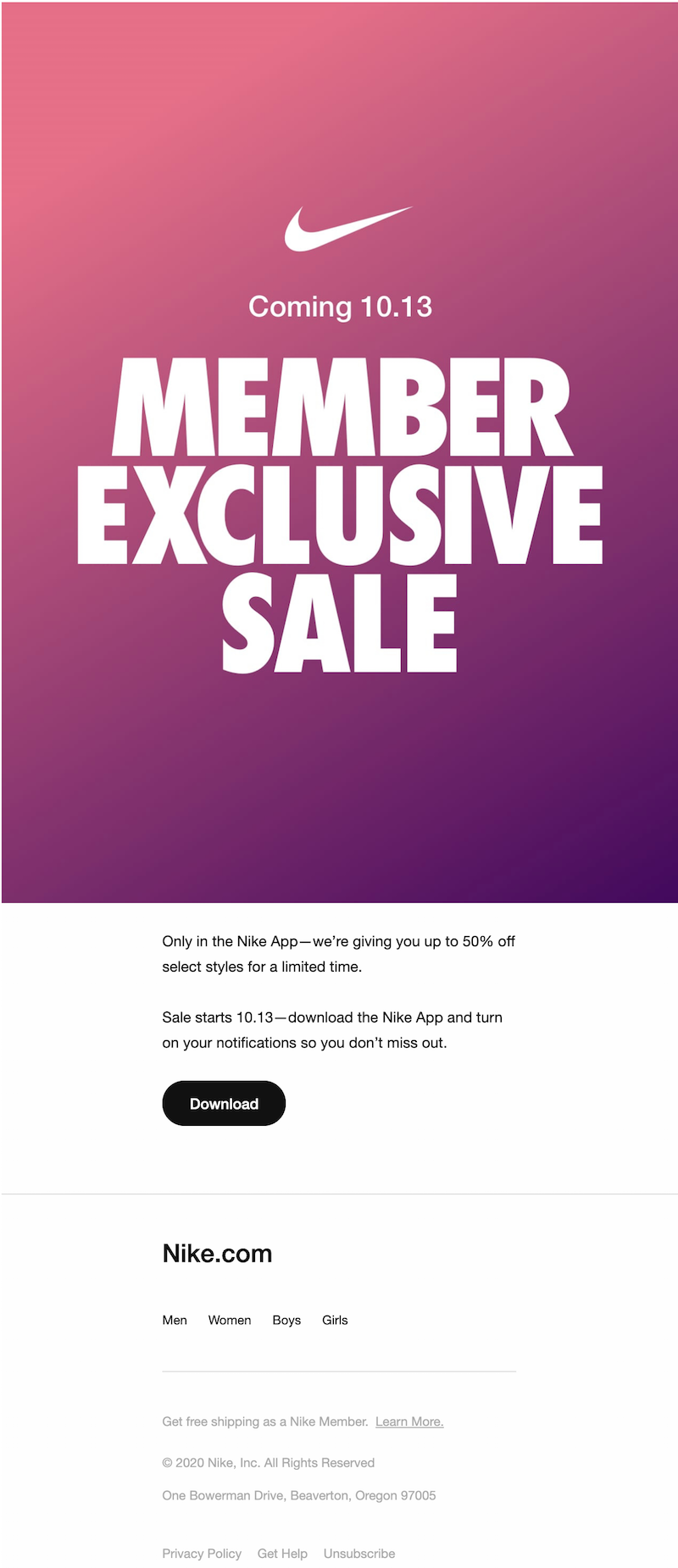 teaser email campaign example