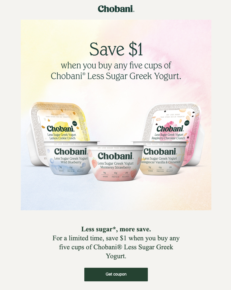 best coupon emails from chobani