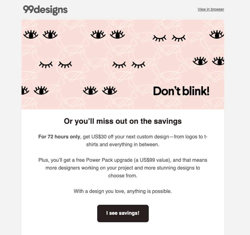 99designs promotional emails