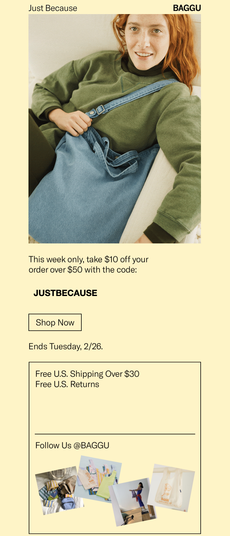 baggu promotional email examples