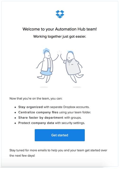 Dropbox saas email template