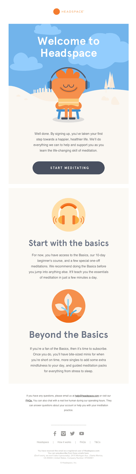 headspace saas onboarding email