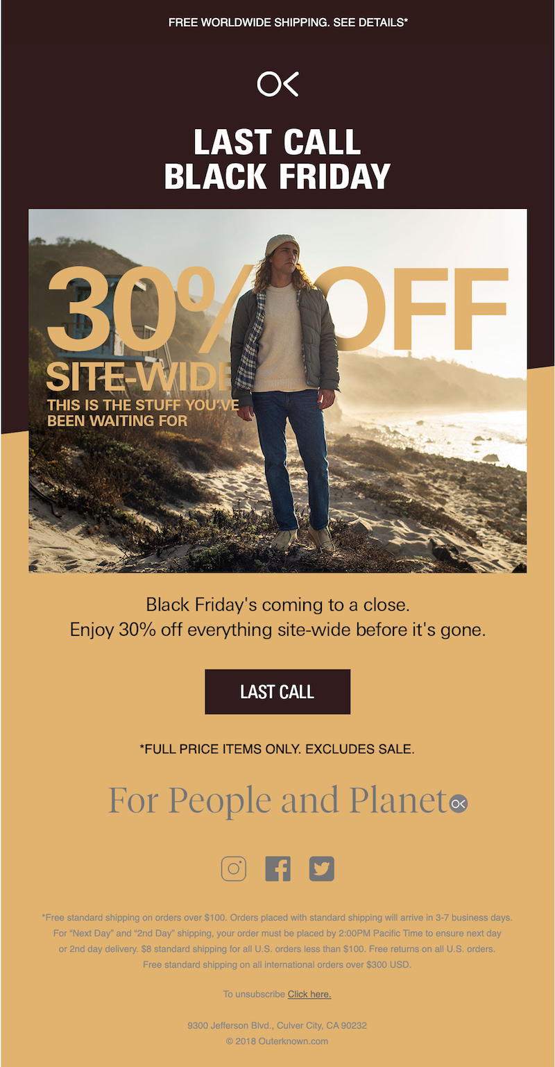 black friday promotional email