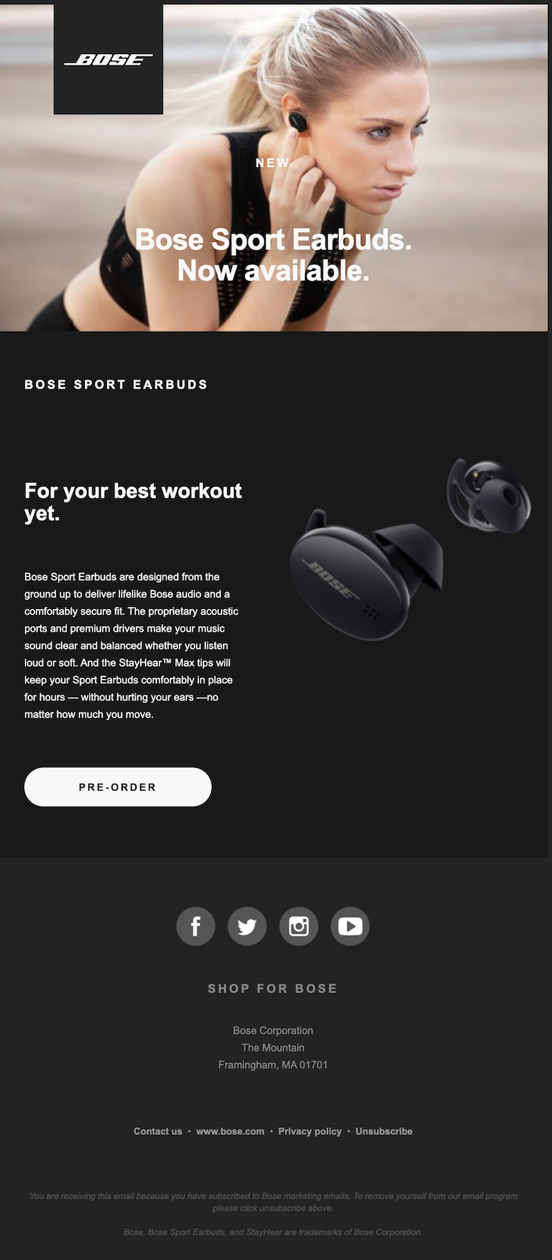 product email from bose