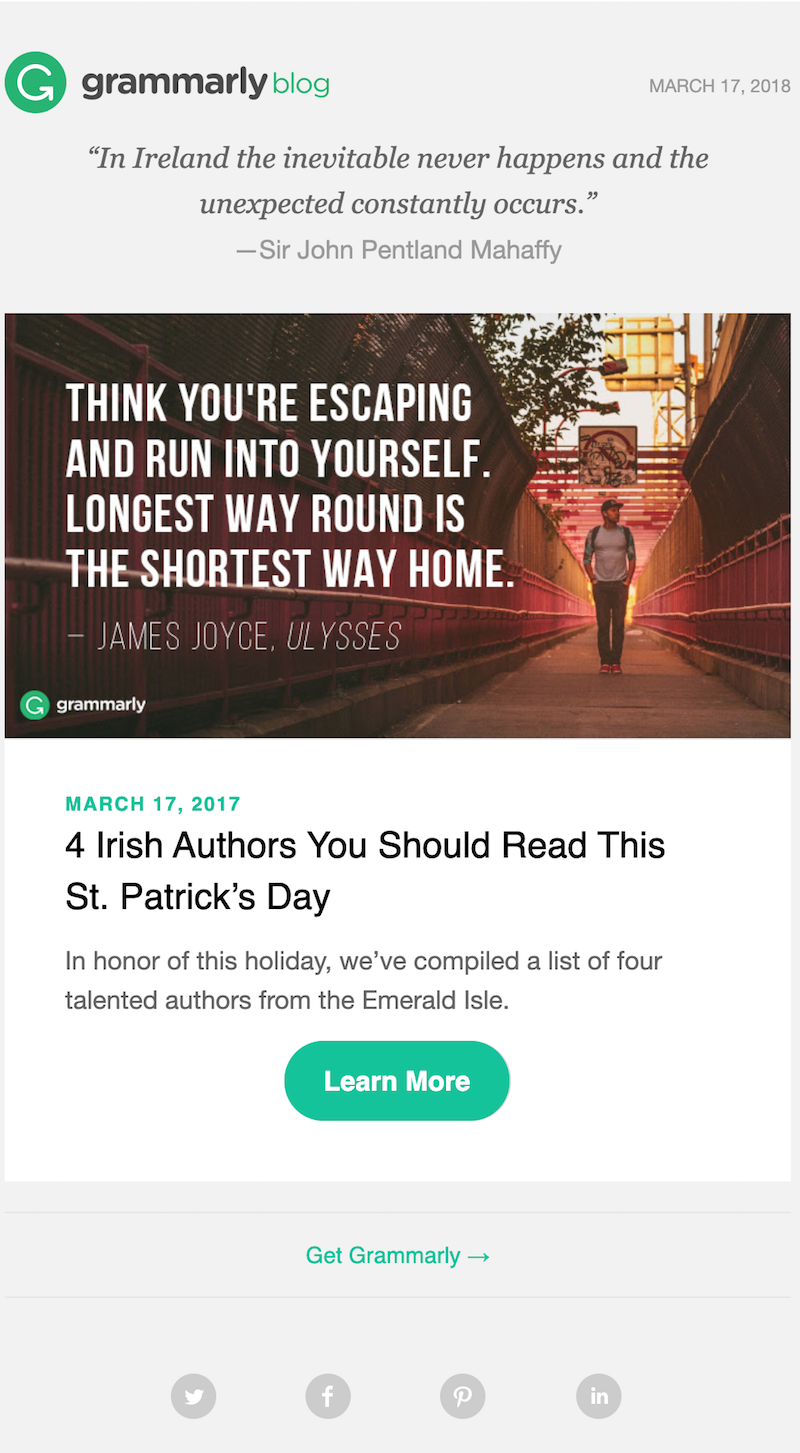 happy st. patrick's day email