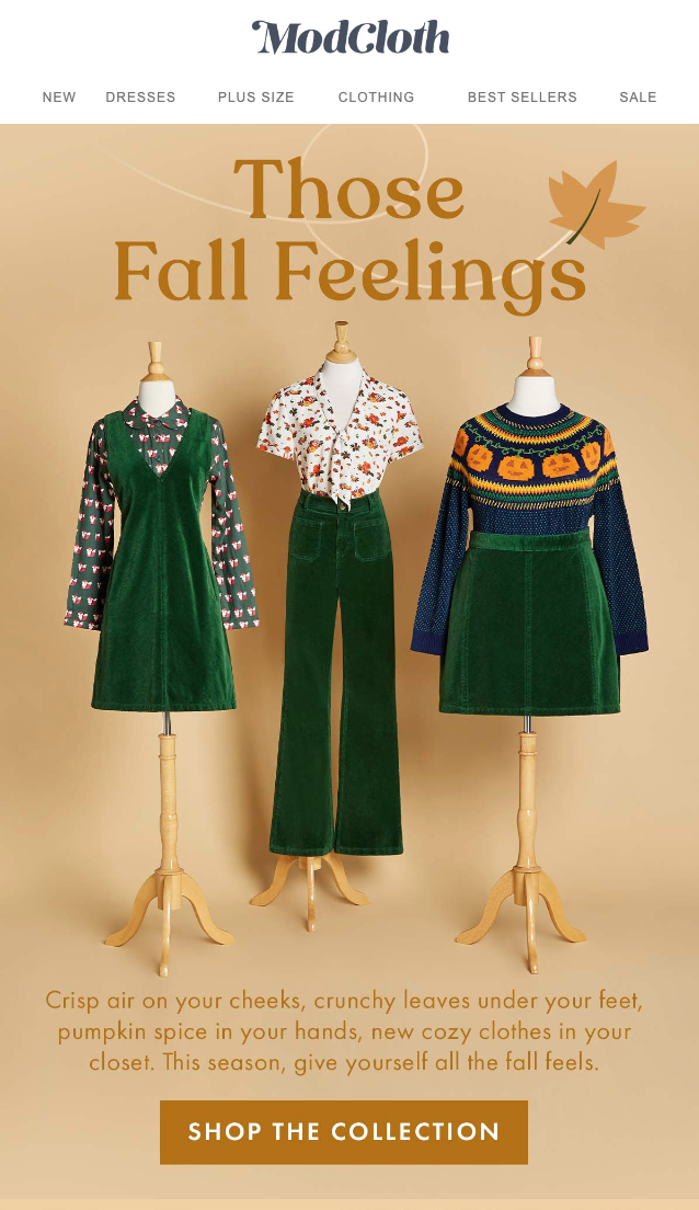 ModCloth fall email